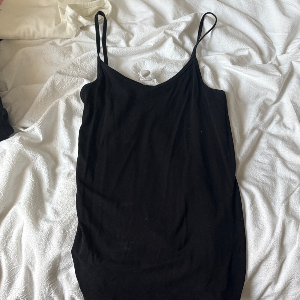 Black Women's Slim Fit Spaghetti Strap Tank Top